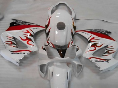Weiß Rot Flamme 02-12 VFR800 Motorrad Verkleidung