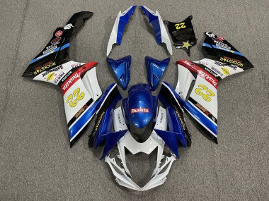 22 Rockstar Weiß & Blau 11-24 GSXR 600-750 Motorrad Verkleidung