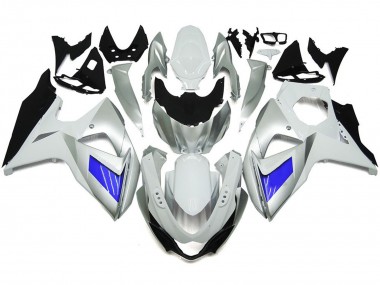 Benutzerdefiniert Silber & Weiß Mit Schwarz 09-16 GSXR 1000 Motorrad Verkleidung