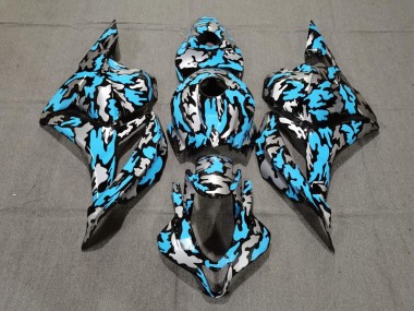 Benutzerdefiniertes Blau / Silber Tarnung 09-12 CBR600RR Motorrad Verkleidung