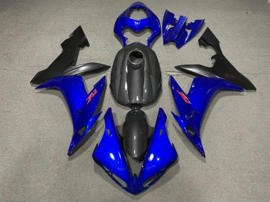 Blau Glänzend & Kohlefaser Stil 04-06 R1 Motorrad Verkleidung
