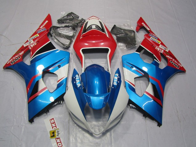 Blau & Rot 03-04 GSXR 1000 Motorrad Verkleidung