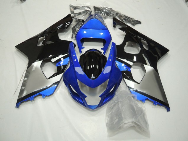 Blau Schwarz & Silber 04-05 GSXR 600-750 Motorrad Verkleidung