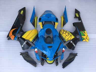 Blauer Hai & Gelb 05-06 CBR600RR Motorrad Verkleidung