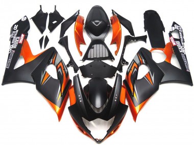 Custom Matt & Glanz Schwarz & Orange 05-06 GSXR 1000 Motorrad Verkleidung