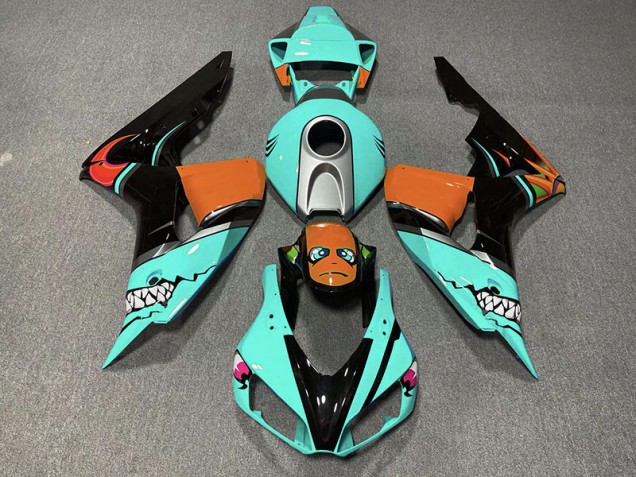 Cyanfarbener Hai 06-07 CBR1000RR Motorrad Verkleidung