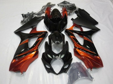 Gebranntes Orange & Schwarz 07-08 GSXR 1000 Motorrad Verkleidung