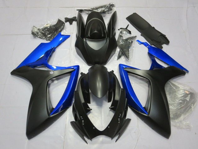 Glänzend Blau & Matt Schwarz 06-07 GSXR 600-750 Motorrad Verkleidung