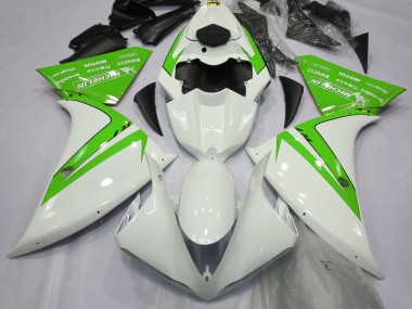Glänzend Weiß & Grün 12-14 R1 Motorrad Verkleidung