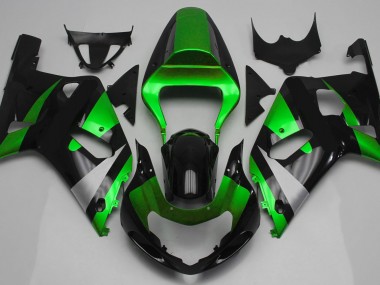 Glänzend Grün & Schwarz 01-03 GSXR 600-750 Motorrad Verkleidung