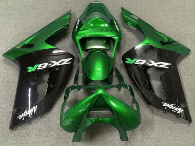 Glänzend Grün & Schwarz 03-04 ZX6R Motorrad Verkleidung