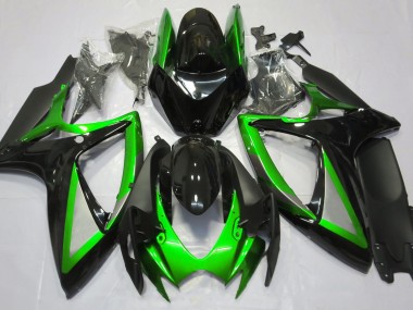 Glänzend Grün & Schwarz 06-07 GSXR 600-750 Motorrad Verkleidung