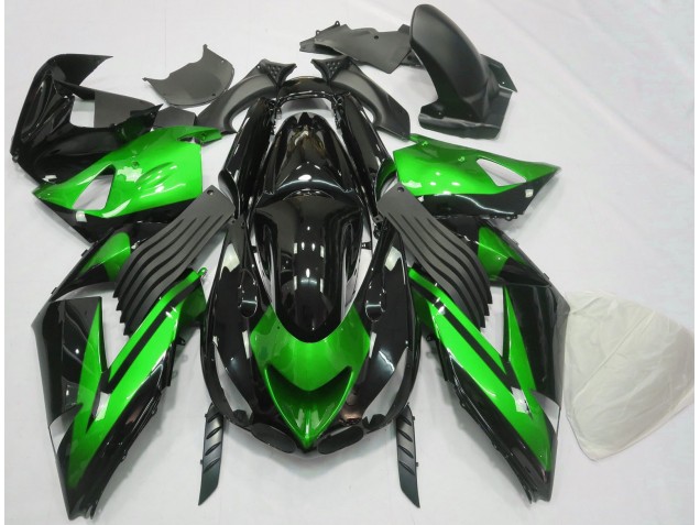 Glänzend Grün & Schwarz Schlicht 06-11 ZX14R Motorrad Verkleidung