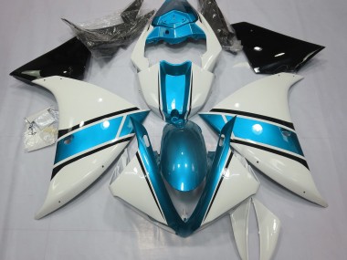 Glänzend Weiß & Hellblau 09-11 R1 Motorrad Verkleidung