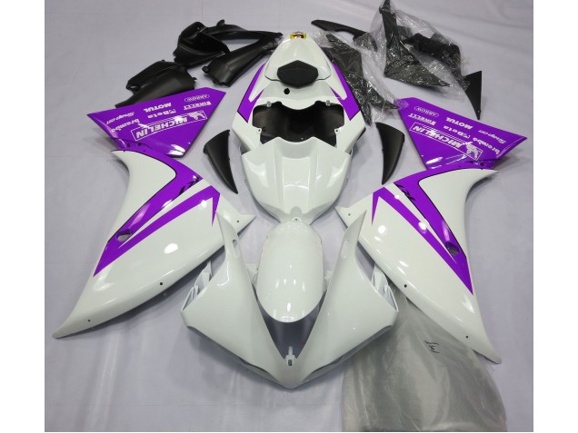 Glänzend Weiß & Lila 12-14 R1 Motorrad Verkleidung