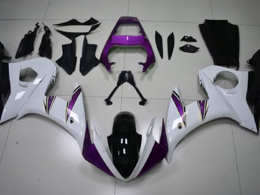 Glänzend Weiß & Lila Akzente 03-04 R6 Motorrad Verkleidung
