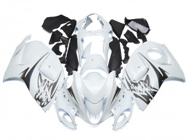 Glänzend Weiß Mit Logos Im Silbernen Stil 08-20 GSXR 1300 Motorrad Verkleidung