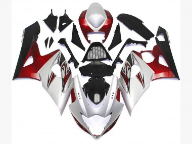 Glänzend Weiß Mit Silbernen Akzenten & Bronze 05-06 GSXR 1000 Motorrad Verkleidung