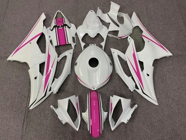 Glänzend Weiß & Pink 08-16 R6 Motorrad Verkleidung