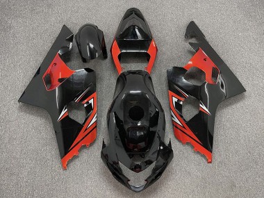 Glänzend Schwarz & Rot 04-05 GSXR 600-750 Motorrad Verkleidung