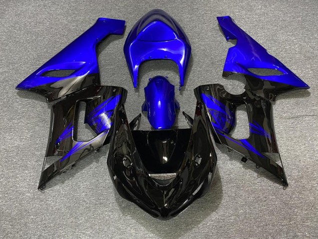Glänzendes Schwarz & Blau 05-06 ZX6R Motorrad Verkleidung