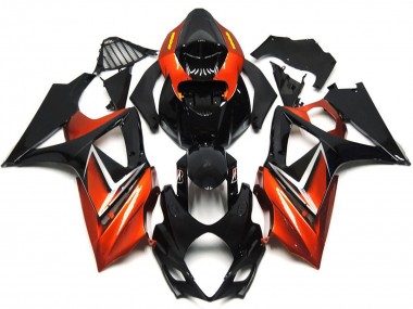 Glänzendes Schwarz & Bronzegold 07-08 GSXR 1000 Motorrad Verkleidung