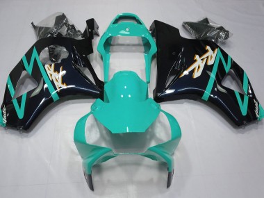 Glänzendes Schwarz & Cyan 02-03 CBR954RR Motorrad Verkleidung
