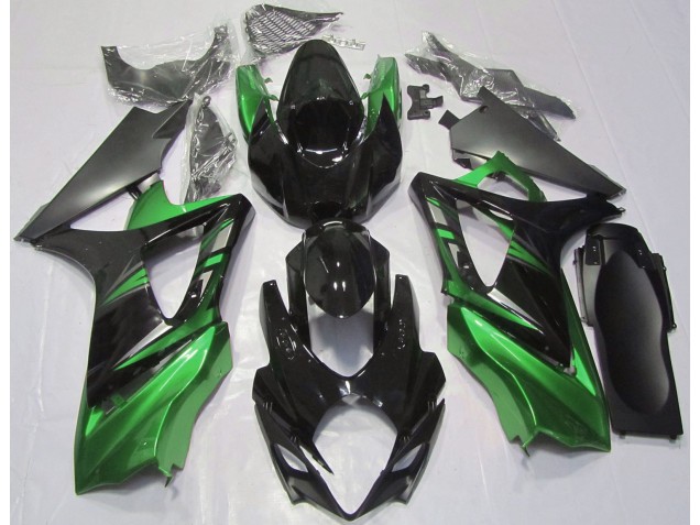 Glänzendes Schwarz & Grün 07-08 GSXR 1000 Motorrad Verkleidung
