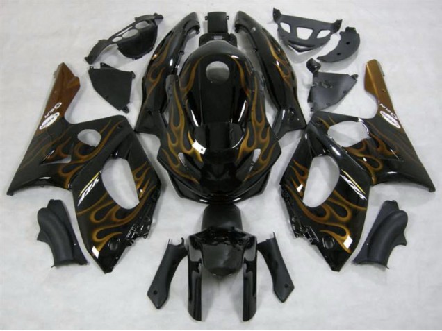 Gold Flamme Glänzend 98-07 YZF600 Motorrad Verkleidung