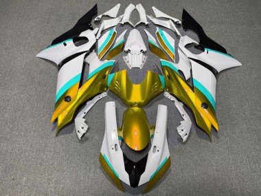 Gold & Hellblau Glanz 17-21 R6 Motorrad Verkleidung