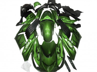 Grün Glänzend & Flame 06-11 ZX14R Motorrad Verkleidung