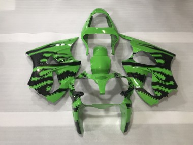 Grün & Schwarz Flamme 00-02 ZX6R Motorrad Verkleidung