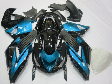 Hellblau & Schwarz Schlicht 06-11 ZX14R Motorrad Verkleidung