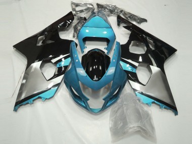 Hellblau Silber & Schwarz 04-05 GSXR 600-750 Motorrad Verkleidung
