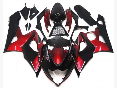 Kastanienbraun Rot & Glänzendes Schwarz 05-06 GSXR 1000 Motorrad Verkleidung