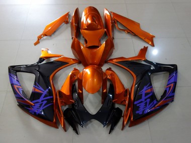 Kräftiges Orange & Schwarz Glänzend 06-07 GSXR 600-750 Motorrad Verkleidung