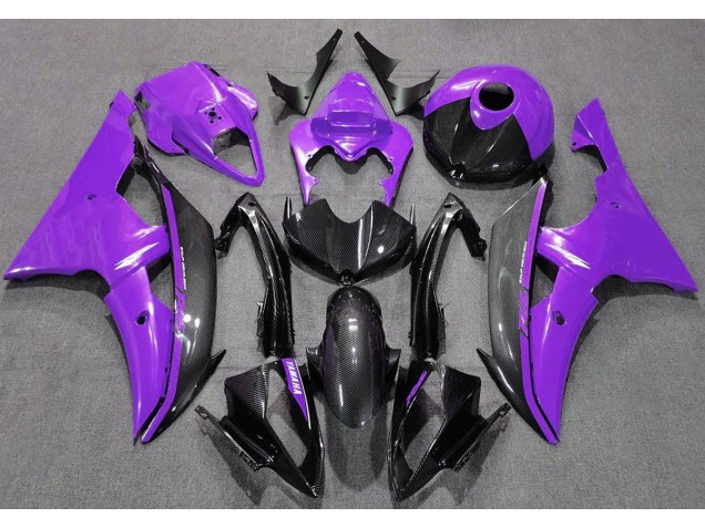 Lila Glänzend & Kohlefaser 08-16 R6 Motorrad Verkleidung