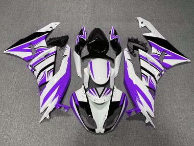 Lila Weiß & Schwarz Zag 09-12 ZX6R Motorrad Verkleidung