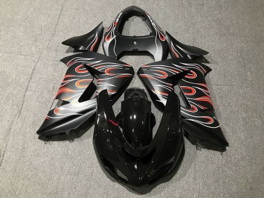 Matt Schwarz & Flamme 06-07 ZX10R Motorrad Verkleidung