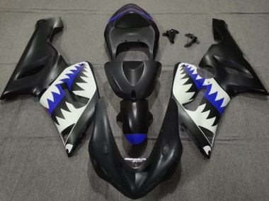 Matt Schwarzer & Blauer Hai 05-06 ZX6R Motorrad Verkleidung