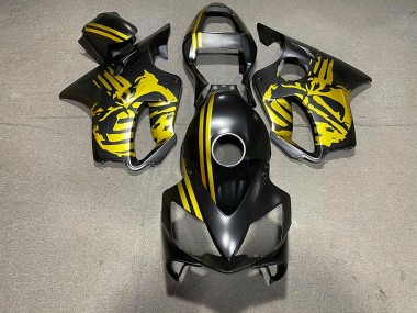 Matt Schwarzer & Goldener Totenkopf 01-03 CBR600 F4i Motorrad Verkleidung