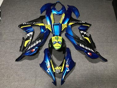 Metallisch Blauer Hai 16-19 ZX10R Motorrad Verkleidung
