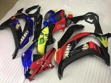 Rot & Blau-Gelber Hai 16-19 ZX10R Motorrad Verkleidung
