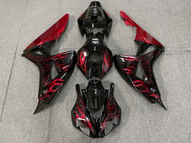 Rot Glänzend Flamme 06-07 CBR1000RR Motorrad Verkleidung