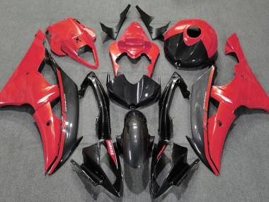 Rot Glänzend & Kohlefaser 08-16 R6 Motorrad Verkleidung
