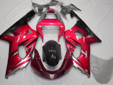 Rot & Silber 01-03 GSXR 600-750 Motorrad Verkleidung