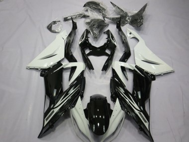 Schlichte Glänzend Schwarz Weiß 13-18 ZX6R Motorrad Verkleidung