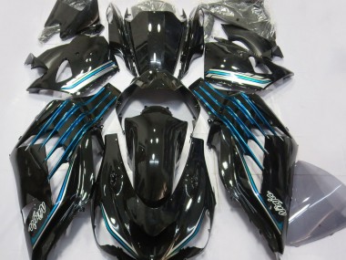 Schwarz Glänzend & Hellblau 12-21 ZX14R Motorrad Verkleidung