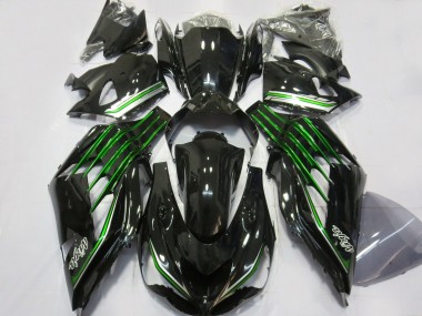 Schwarz Glänzend Mit Grün 12-21 ZX14R Motorrad Verkleidung