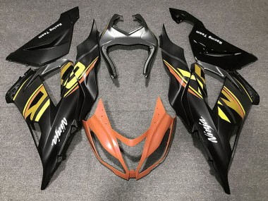 Schwarz Glänzend & Orange 13-18 ZX6R Motorrad Verkleidung